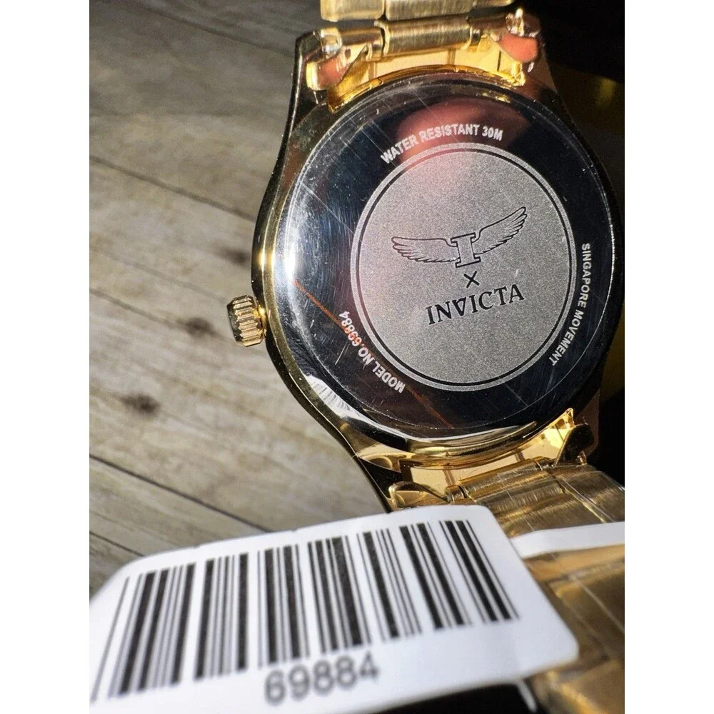 Mens Invicta Specialty I 42mm Gold Stainless Steele Band. New In Box Nice Watch